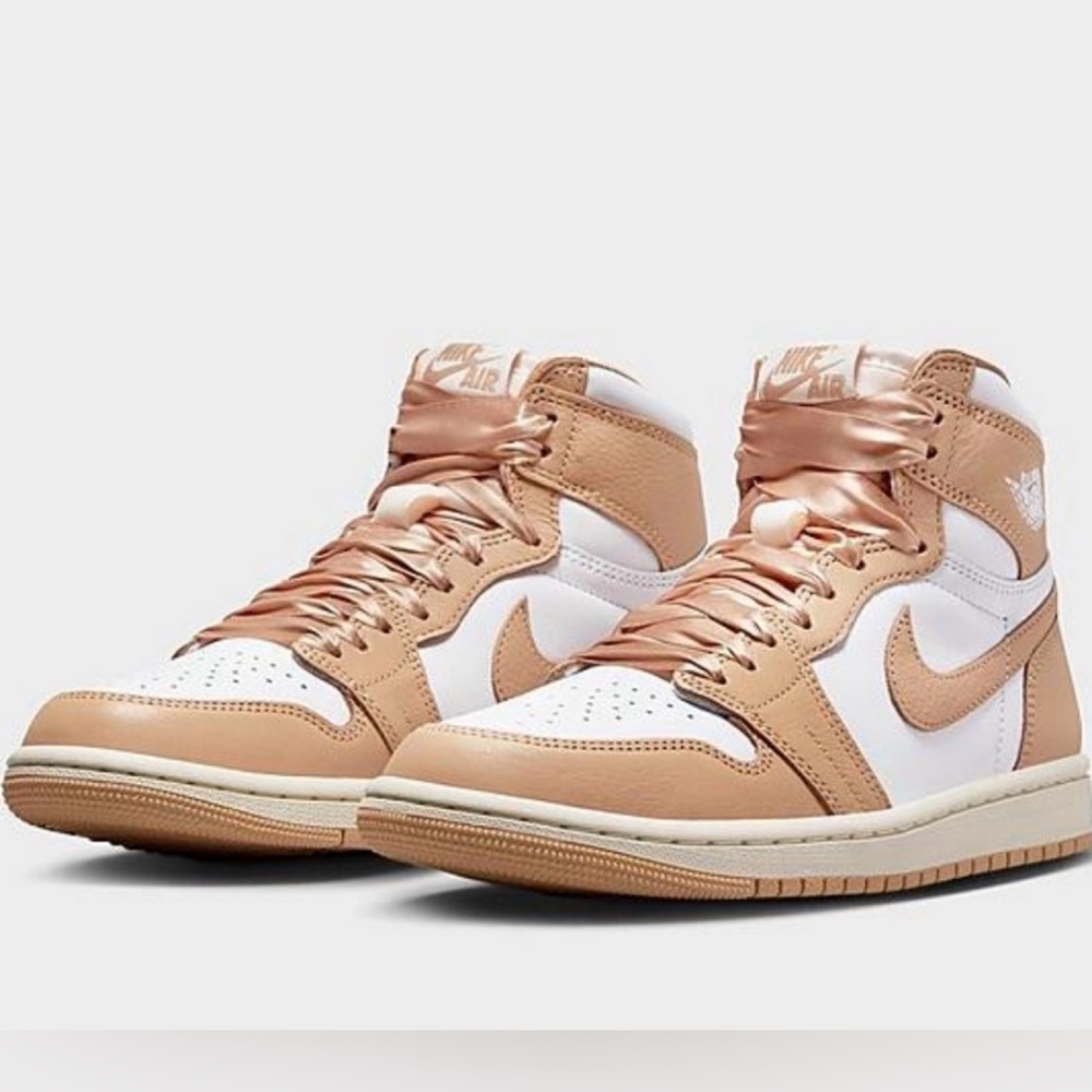 Jordan 1 Mid Tan Suede & Cream Leather Sneakers